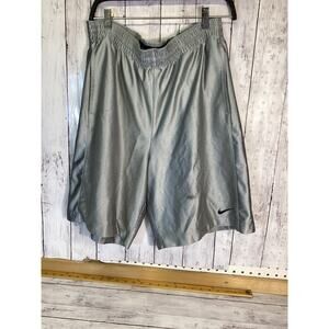 Nike Men’s Dri-FIT Mesh Basketball Shorts – Silver/Grey (Large)